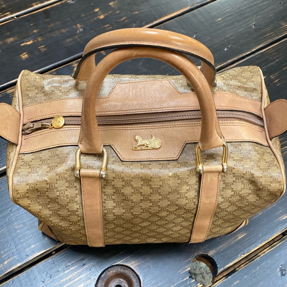 Celine Vintage Macadam Boston Bag